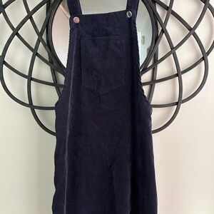 Navy Corduroy Overall Dress